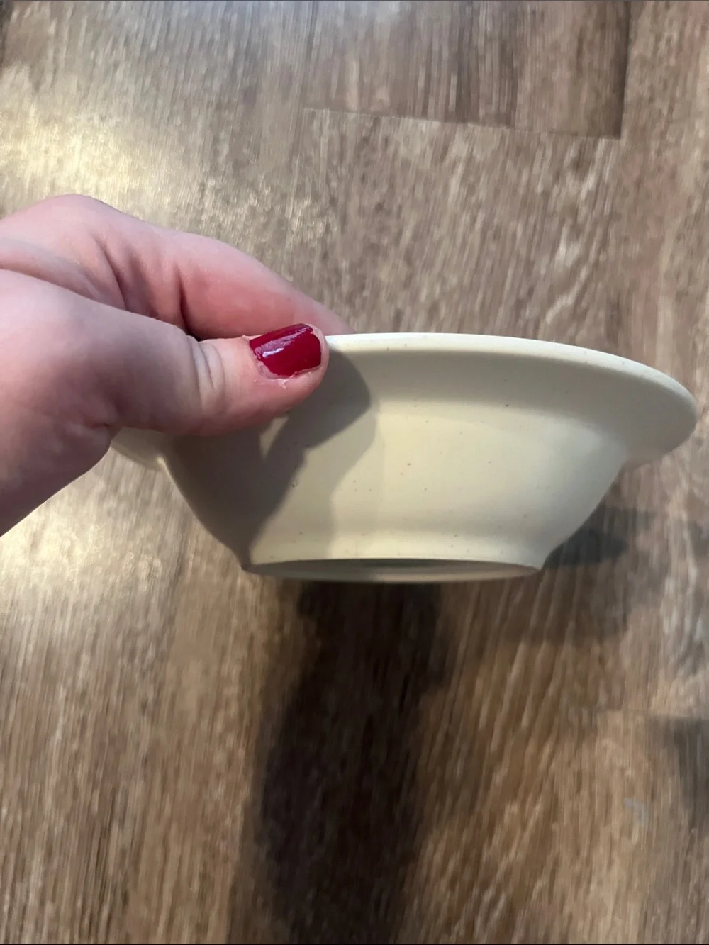 Pfaltzgraff Naturewood Cream Bowls with Soft Green Stripe Border - Set of 2